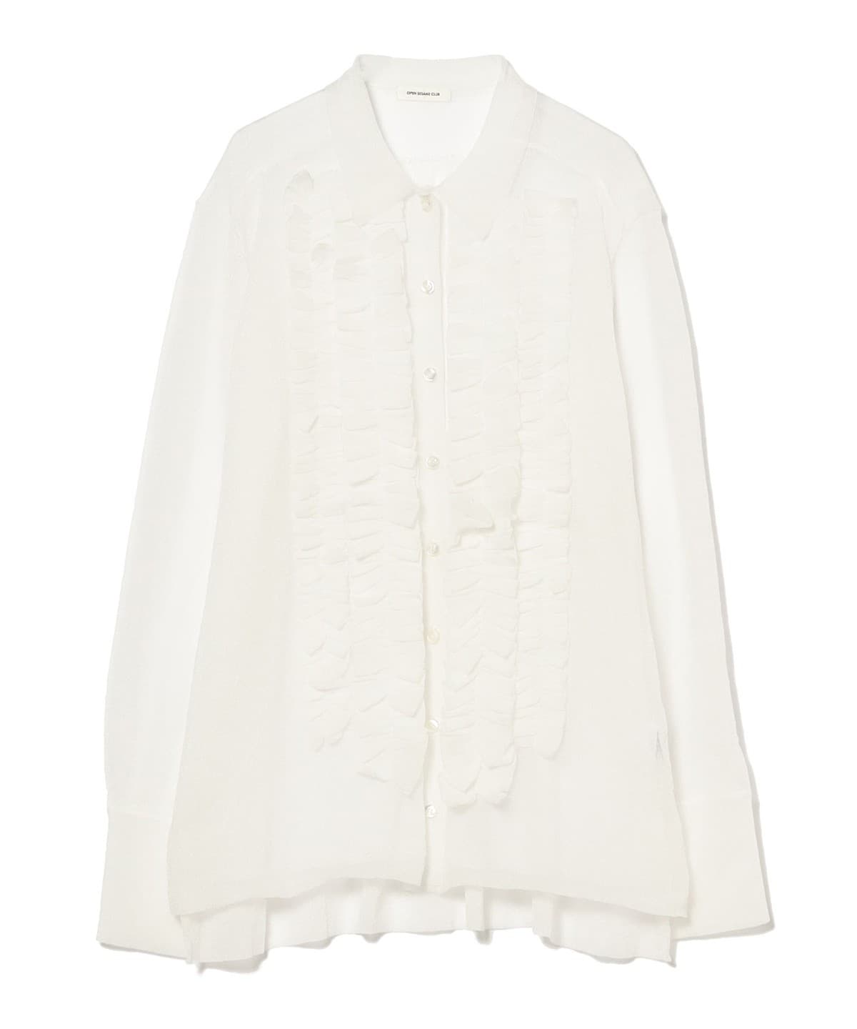 ○OPEN SESAME CLUB / frost frill shirt シャツ・ブラウス WOMEN WHITE ONE SIZE ○OPEN SESAME CLUB / frost frill shirt シャツ・ブラウス WOMEN WHITE ONE SIZE