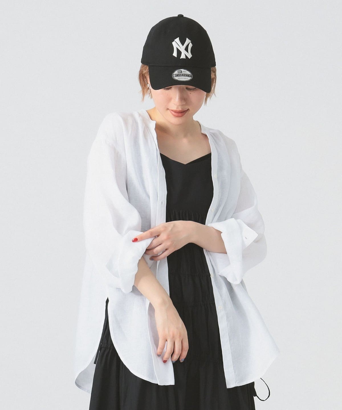 リネン キーネック シャツ シャツ・ブラウス WOMEN WHITE ONE SIZE リネン キーネック シャツ シャツ・ブラウス WOMEN WHITE ONE SIZE