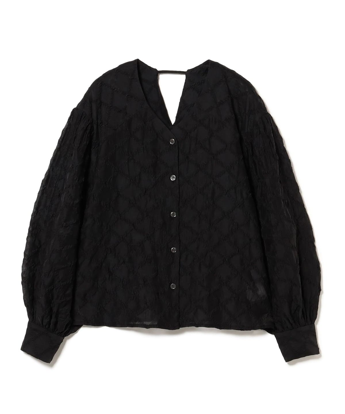 RBS アールビーエス / 刺繍チェック シアーブラウス シャツ・ブラウス WOMEN BLACK ONE SIZE RBS アールビーエス / 刺繍チェック シアーブラウス シャツ・ブラウス WOMEN BLACK ONE SIZE