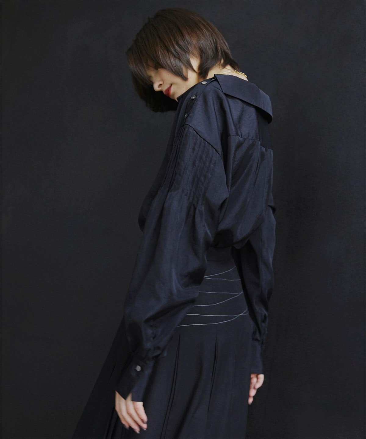 RBS アールビーエス / アーム タック ボートネック ブラウス シャツ・ブラウス WOMEN BLACK ONE SIZE RBS アールビーエス / アーム タック ボートネック ブラウス シャツ・ブラウス WOMEN BLACK ONE SIZE