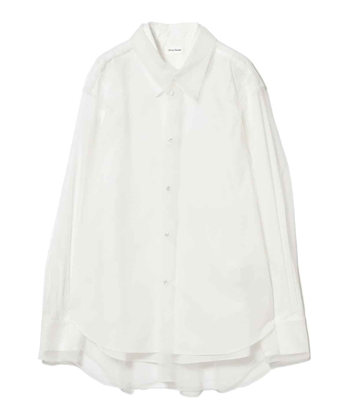 Chika Kisada チカ キサダ / チュールレイヤード レギュラーカラーシャツ シャツ・ブラウス WOMEN WHITE 1 Chika Kisada チカ キサダ / チュールレイヤード レギュラーカラーシャツ シャツ・ブラウス WOMEN WHITE 1