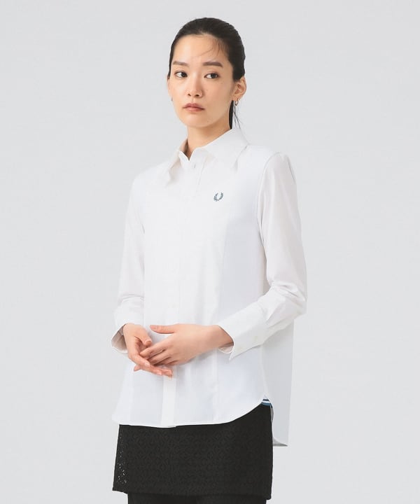 極美品 FRED PERRY ×Ray BEAMS 別注 リブカラー シャツ 白 FRED PERRY × BEAMS 別注シャツ予約受付中です！｜ビームス 柏