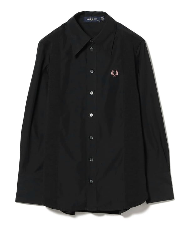 Ray BEAMS　 FRED PERRY　別注 パネルシャツ　ブラック Ray BEAMS（レイ ビームス）【別注】FRED PERRY / PANELLED SHIRT