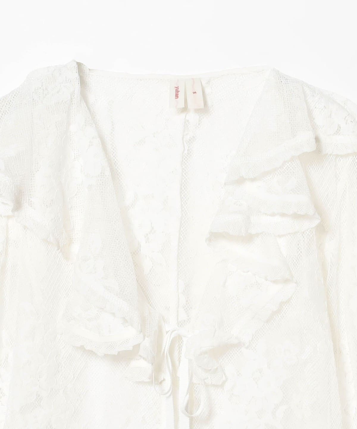【美品】yuhan wang フラワー レース ビスチェ シースルー ブラウス Ray BEAMS（レイ ビームス）YUHAN WANG / rose lace ruffled