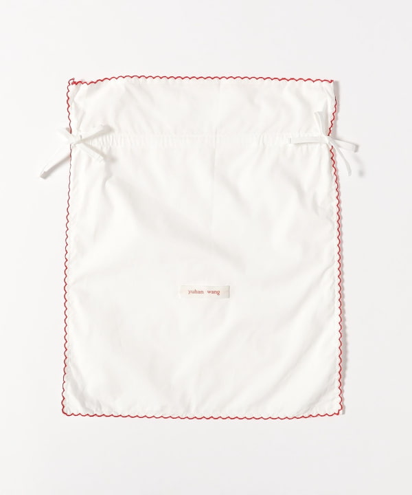 YUHAN WANG / patchwork stripe lace polo top