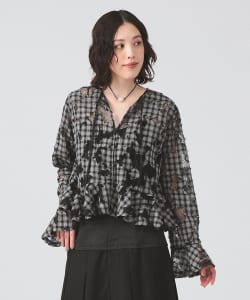 【+15%ポイントUP】チェック レース ダメージ シャツ