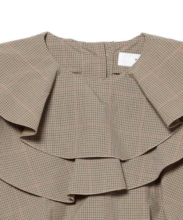 TOGA PULLA / CHECK FRILL BLOUSE