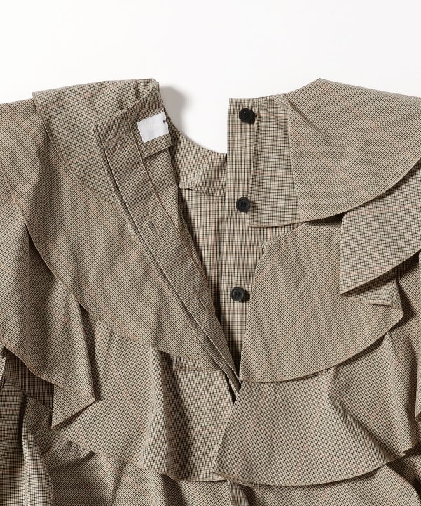 TOGA PULLA / CHECK FRILL BLOUSE