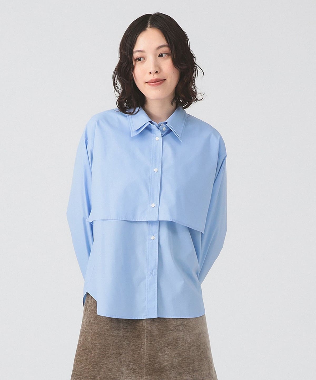 Wカラー レイヤード シャツ シャツ・ブラウス WOMEN BLUE ONE SIZE Wカラー レイヤード シャツ シャツ・ブラウス WOMEN BLUE ONE SIZE