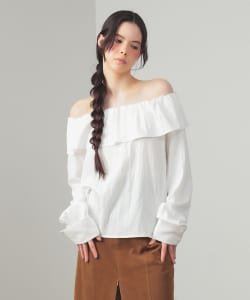 ラッフル オフショルダー ブラウス