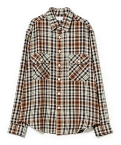 UNUSED / Rayon check shirt