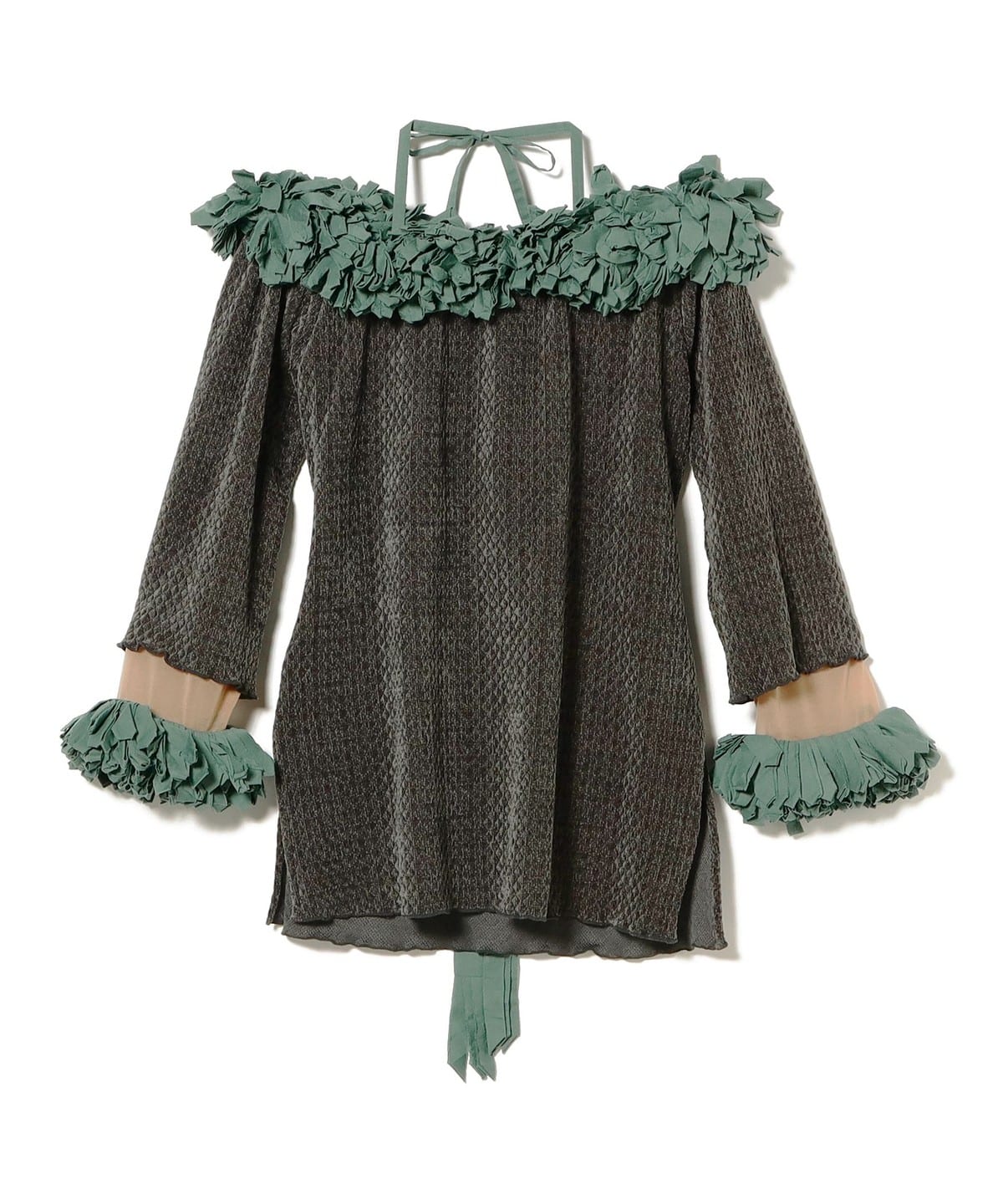 FUMIE=TANAKA / フリンジ リボン シャツ シャツ・ブラウス WOMEN ☆KHAKI 1 FUMIE=TANAKA / フリンジ リボン シャツ シャツ・ブラウス WOMEN ☆KHAKI 1