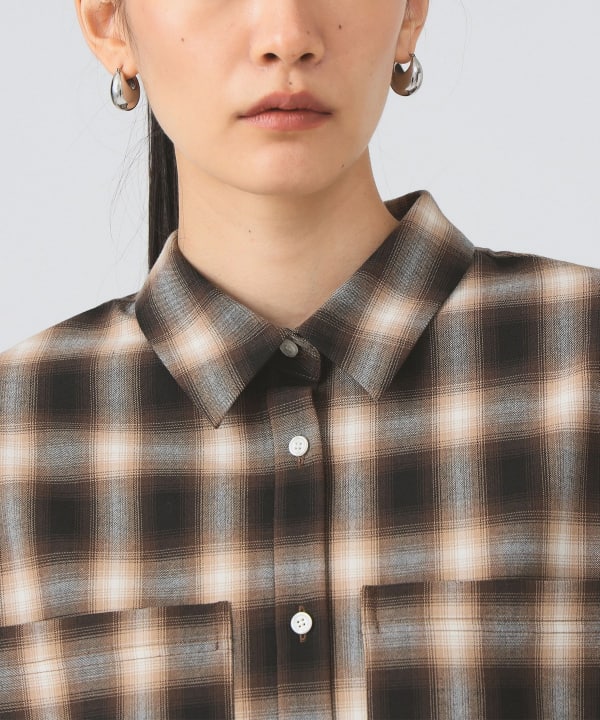 SSZ オンブレチェックシャツ ネルシャツ サイズM beams SSZ オンブレチェックシャツ ネルシャツ サイズM beams