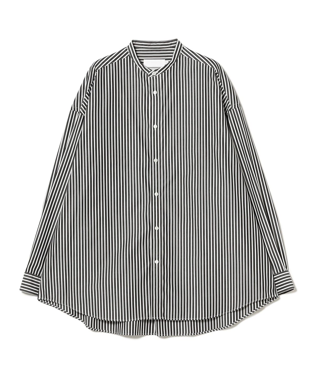 Graphpaper グラフペーパー / High Count Broad L/S Oversized Band Collar Shirt シャツ・ブラウス WOMEN Black Stripe ONE SIZE Graphpaper グラフペーパー / High Count Broad L/S Oversized Band Collar Shirt シャツ・ブラウス WOMEN Black Stripe ONE SIZE