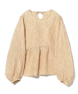 ジャガード ギャザー キリカエ クルーネック