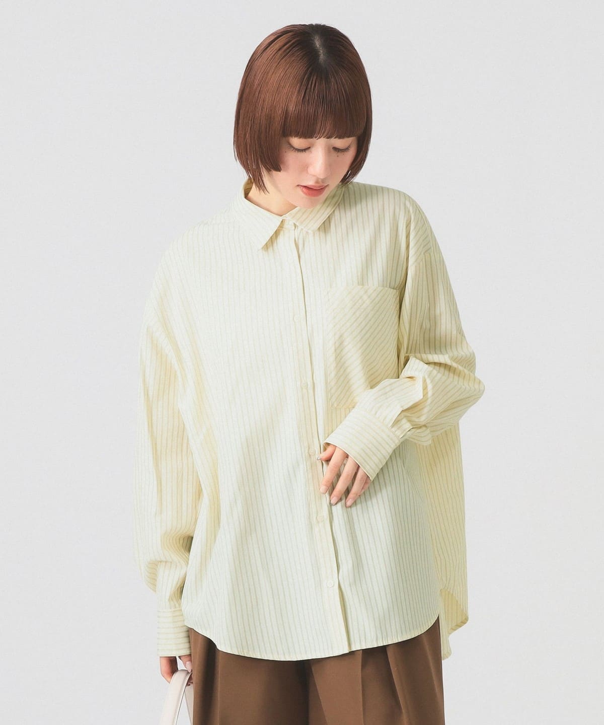 Ray BEAMS（レイ ビームス）ストライプ ビッグ シャツ（シャツ