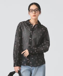 シアー フラワー ジャカード シャツ