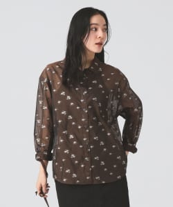 シアー フラワー ジャカード シャツ