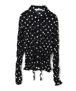 ドット クリンクル フリル シャツ