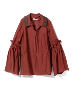 ▲NON TOKYO / ギャザー スリーブ チュニックシャツ