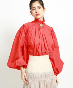 Chika Kisada × Ray BEAMS / 別注 コットン ハイネック ブラウス