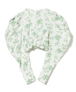 ○YUHAN WANG / gigot floral cotton blous