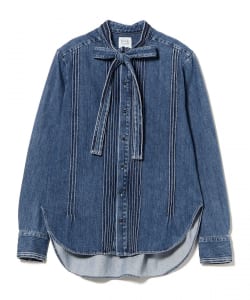 RhodolirioN / Ribbon Tie Denim Blouse