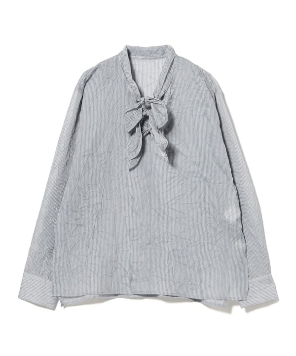 Striped Washer Ribbon Blouse