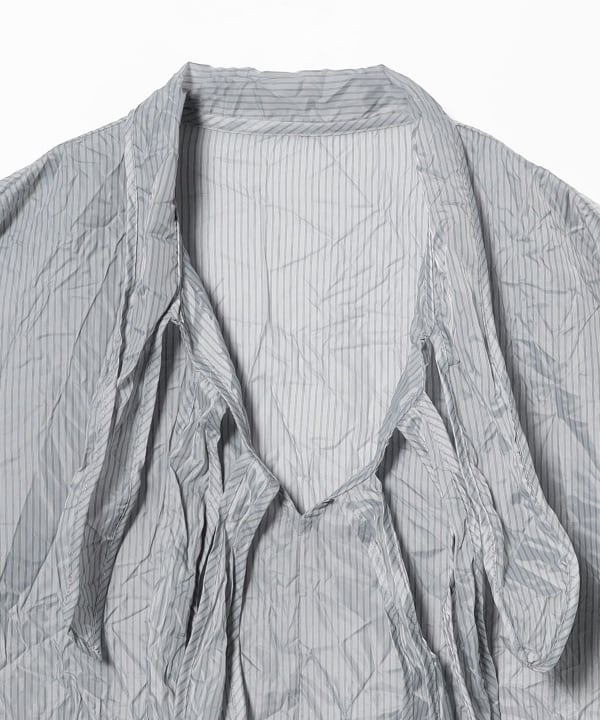 Striped Washer Ribbon Blouse