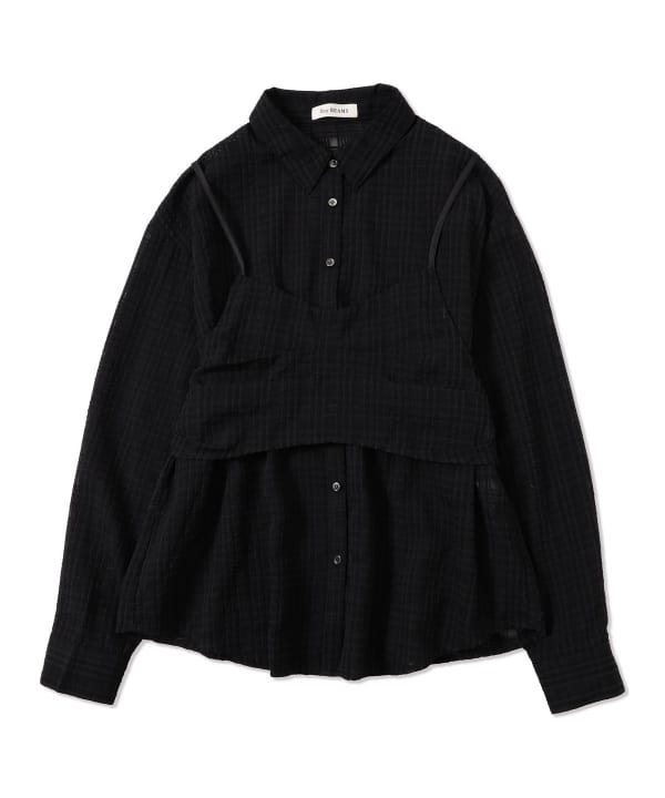 キャミソール セット シアーチェック シャツ