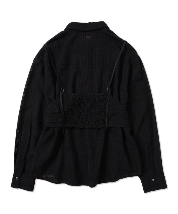 キャミソール セット シアーチェック シャツ