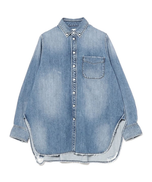 RhodolirioN / Button-down Shirt Damaged Denim