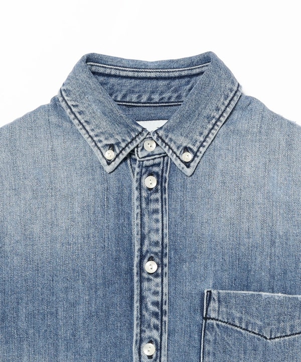 RhodolirioN / Button-down Shirt Damaged Denim