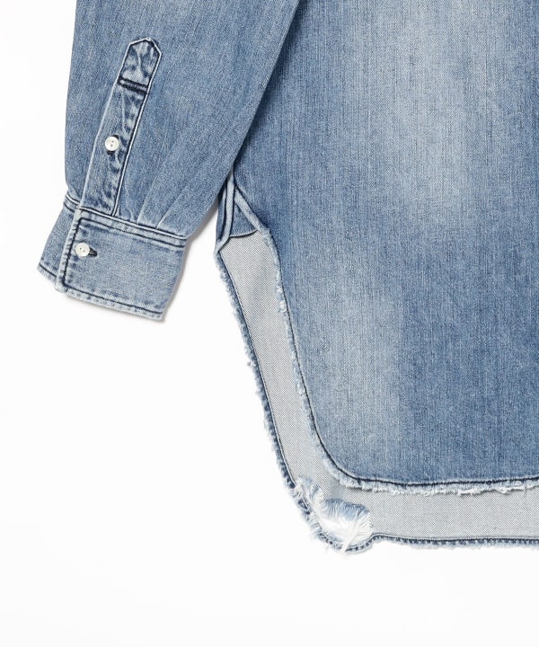 RhodolirioN / Button-down Shirt Damaged Denim
