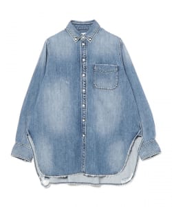 RhodolirioN / Button-down Shirt Damaged Denim