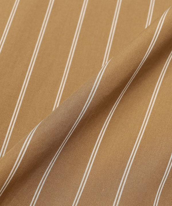 Graphpaper / SIDOGRAS Brown Stripe Oversized Band Collar Shirt