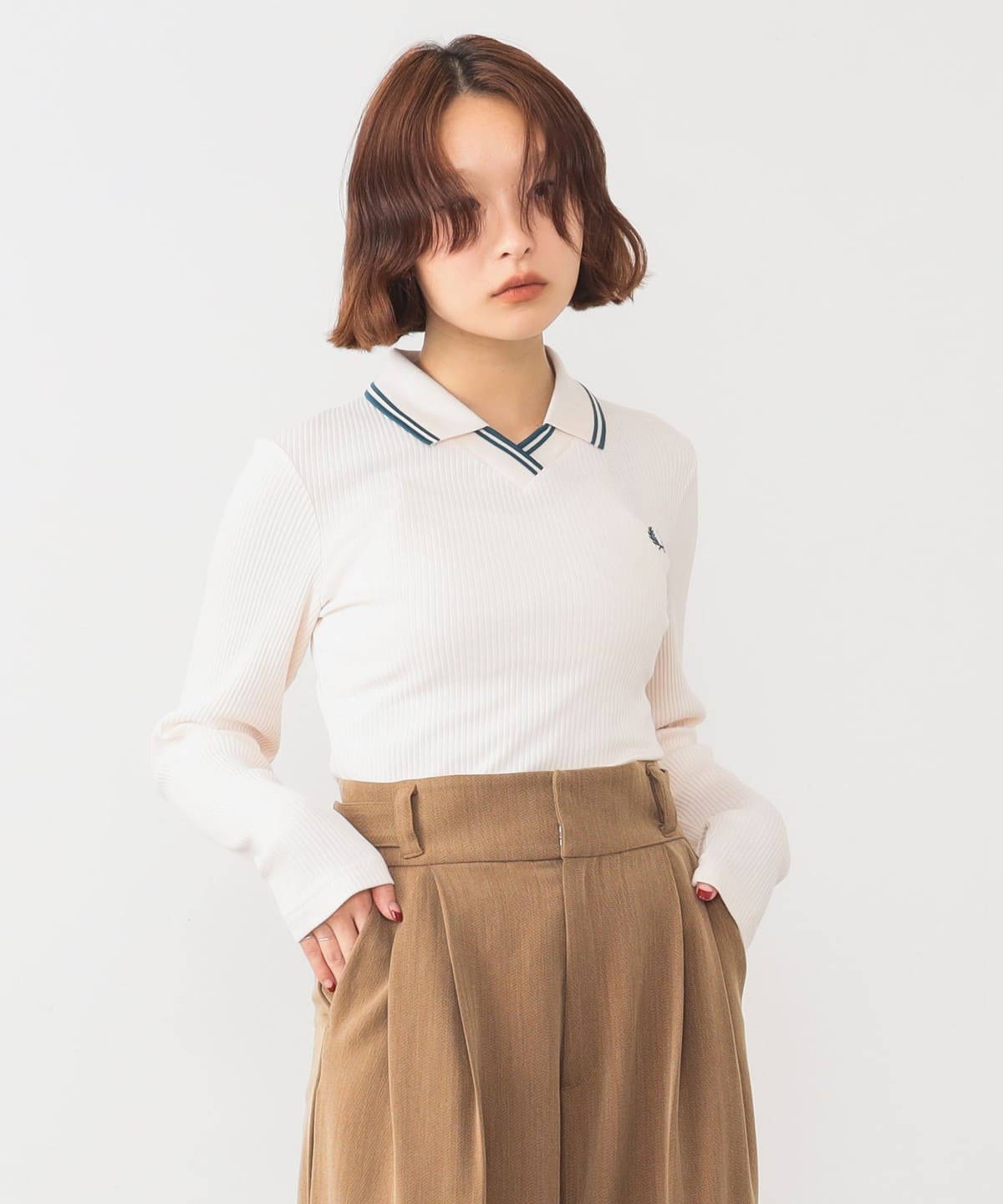 【再値引き】Fred PERRY Ribbed Polo Shirt Ray BEAMS（レイ ビームス）【別注】FRED PERRY / Twin Tipped Ribbed