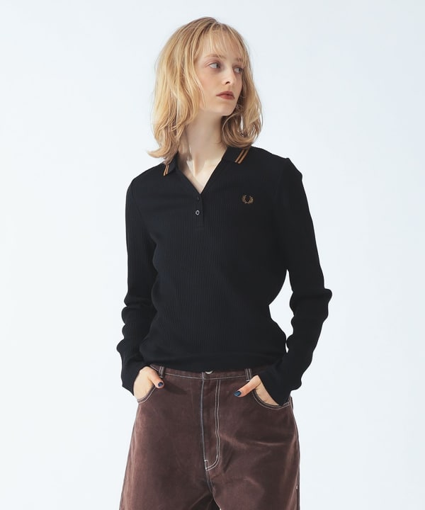 【+10%ポイントUP】【別注】FRED PERRY / リブ ポロシャツ
