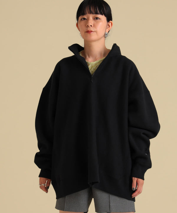 Champion × Ray BEAMS ハーフジップ プルオーバー 代引き人気 4000円