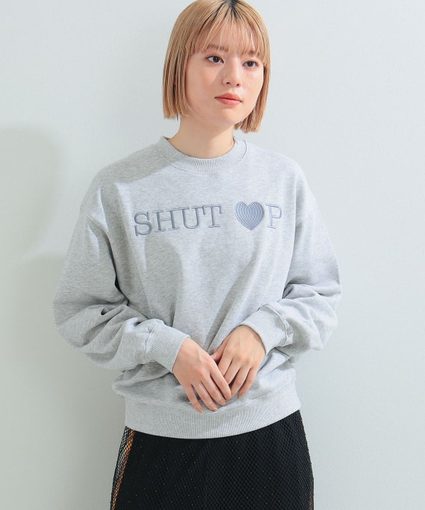 TONED SHUT HEART UP CREWNECK SWEATS-