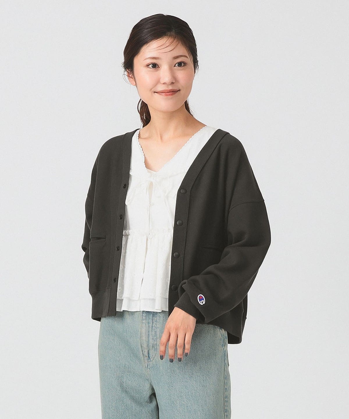 【別注】Champion チャンピオン / リバースウィーブ(R) カーディガン トップス WOMEN OFF BLACK M 【別注】Champion チャンピオン / リバースウィーブ(R) カーディガン トップス WOMEN OFF BLACK M