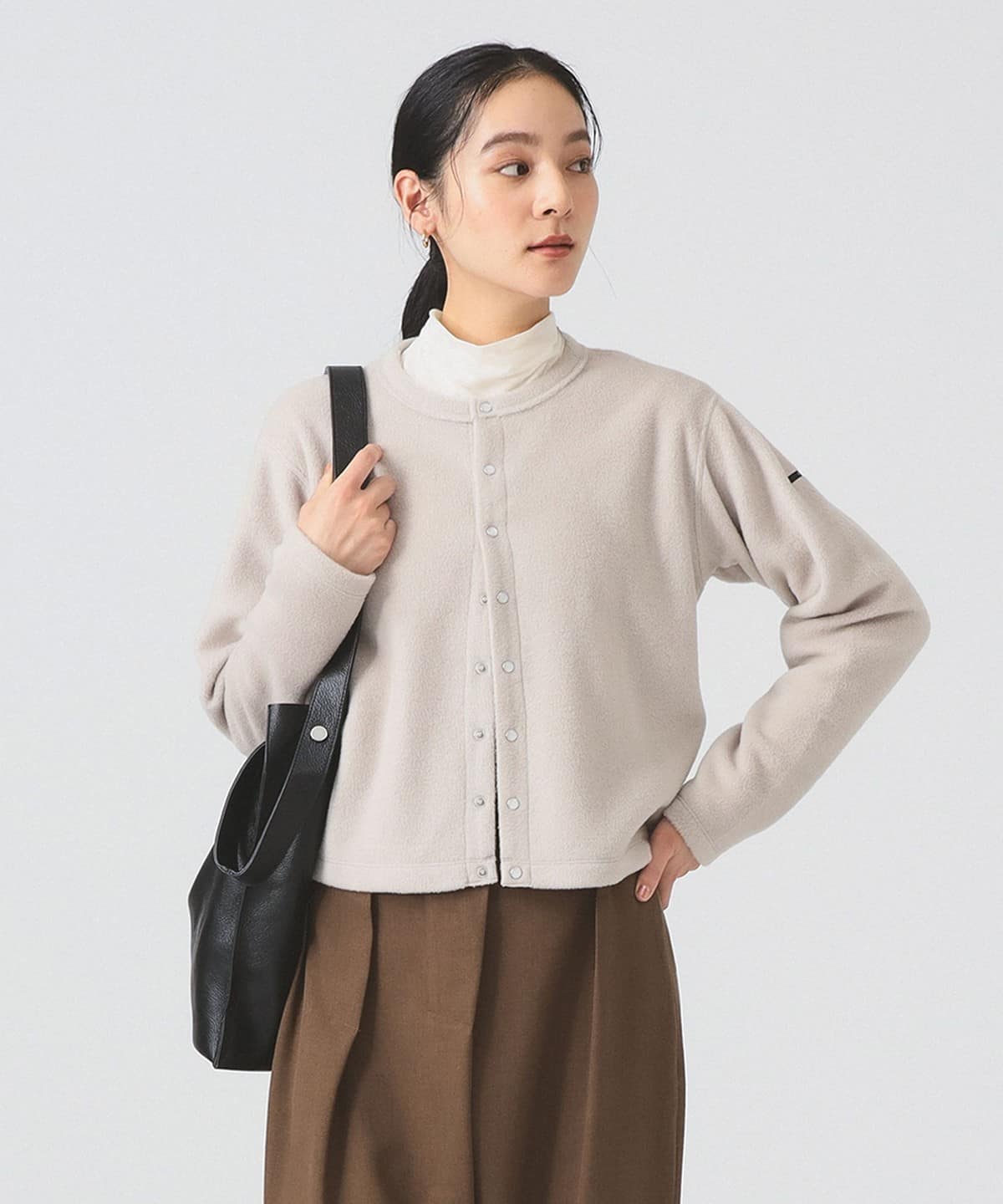 ORCIVAL オーシバル / フリース クルーネック カーディガン トップス WOMEN 140 GREIGE 2 ORCIVAL オーシバル / フリース クルーネック カーディガン トップス WOMEN 140 GREIGE 2