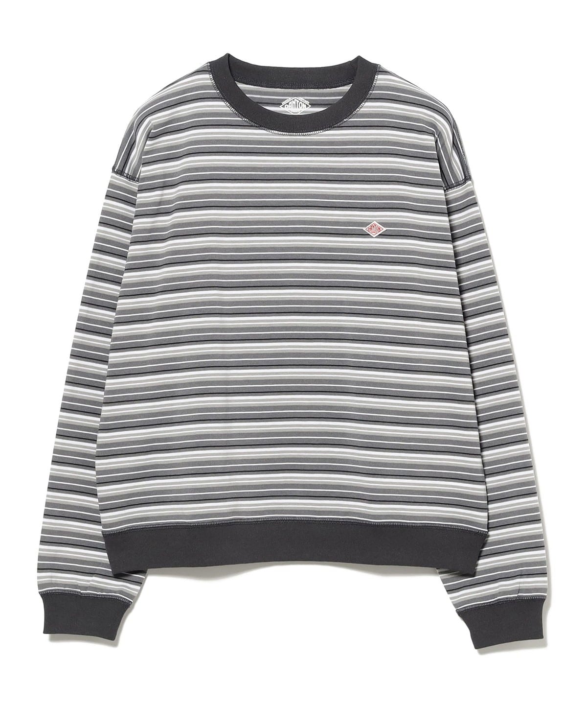 DANTON ダントン / WOMEN'S LONG SLEEVE STRIPE SWEAT T-SHIRT Tシャツ・カットソー WOMEN 902 GREY*WHITE MULTI M DANTON ダントン / WOMEN'S LONG SLEEVE STRIPE SWEAT T-SHIRT Tシャツ・カットソー WOMEN 902 GREY*WHITE MULTI M