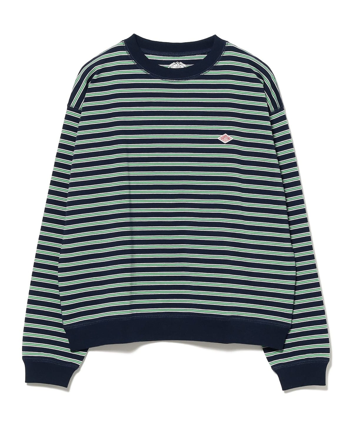 DANTON ダントン / WOMEN'S LONG SLEEVE STRIPE SWEAT T-SHIRT Tシャツ・カットソー WOMEN 940 NAVY*GREEN MULTI M