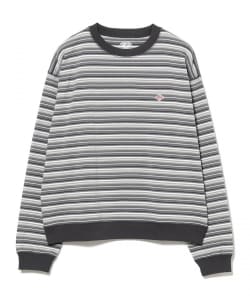 DANTON / WOMEN'S LONG SLEEVE STRIPE SWEAT T-SHIRT