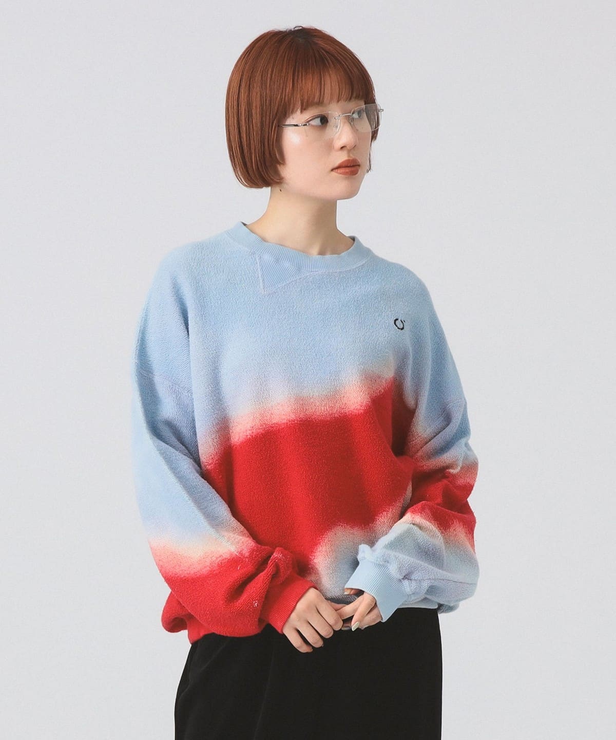 【別注】NOMARHYTHM TEXTILE / Sweatshirt トップス WOMEN Sky*Red 1 【別注】NOMARHYTHM TEXTILE / Sweatshirt トップス WOMEN Sky*Red 1