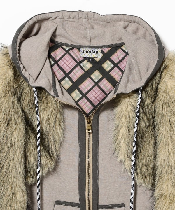 taottao / Faux Fur Tracksuit Jacket