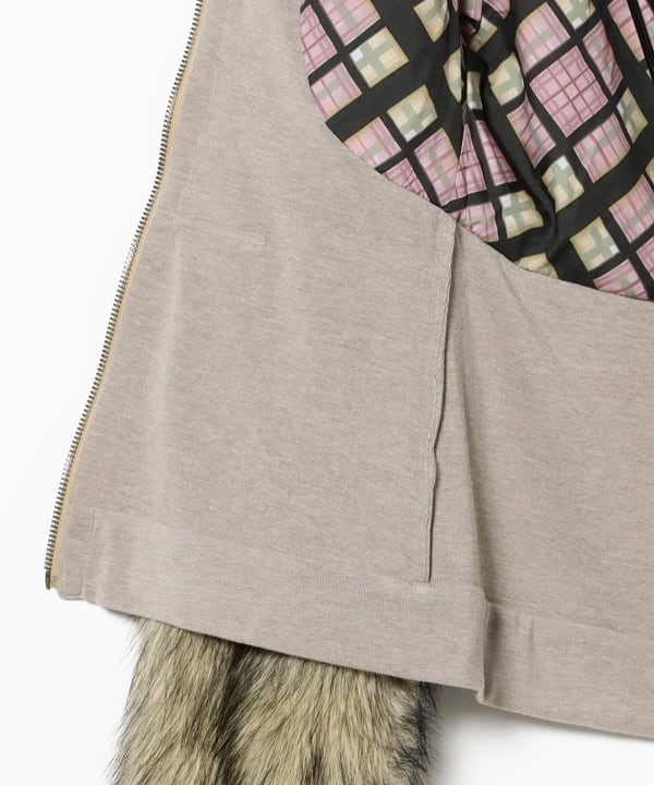 taottao / Faux Fur Tracksuit Jacket