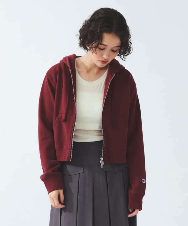 【別注】Champion / ジップ フーデッド スウェット シャツ Model：H165 B81 W55 H87　Size：ONE SIZE