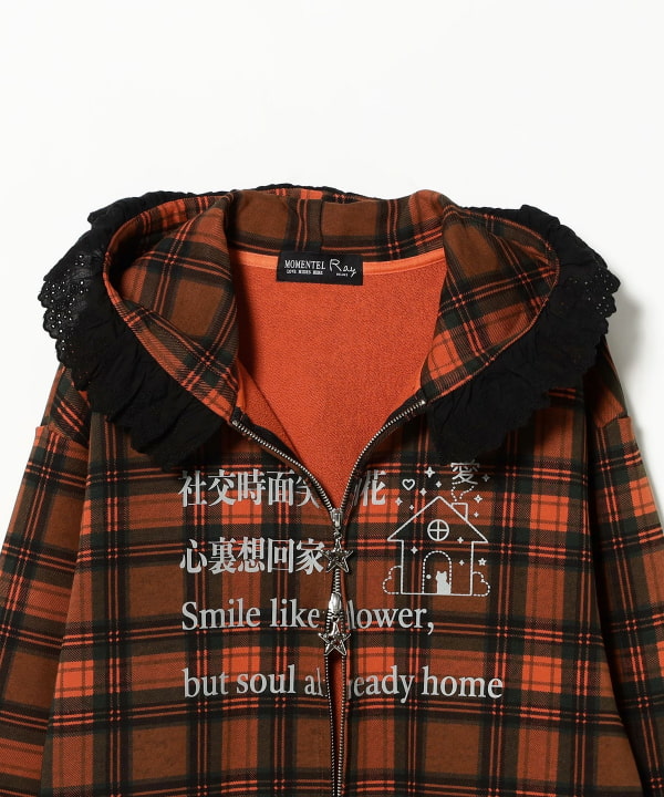 【別注】MOMENTEL × Ray BEAMS / チェック フーディー